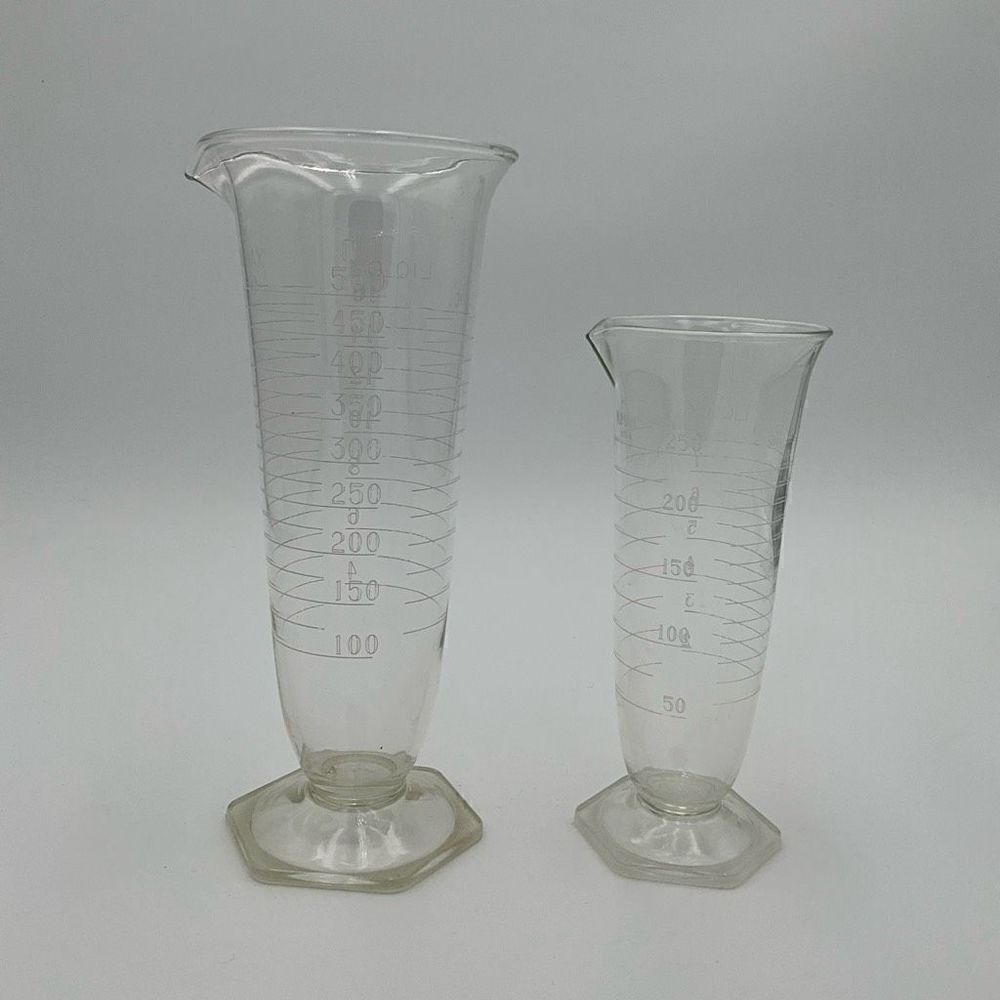 VINTAGE Mixology Glasses with etched measurements